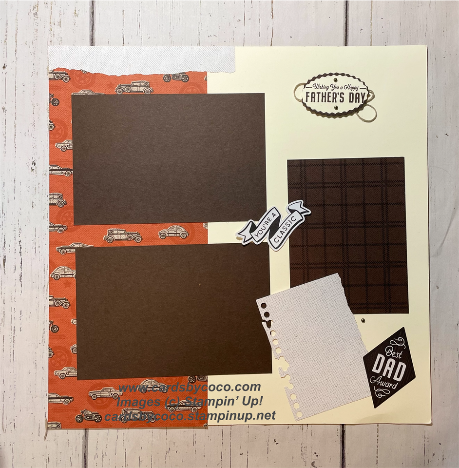 He's The Man (Stampin' Up!) Scrapbook Page - cardsbycoco